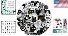 100 Black Vinyl Stickers – Perfect for Journals, Laptops & Water Bottles