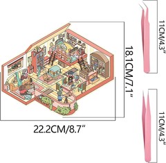 «4 Sets Big DIY 3D Sticker Scene Isometric Miniature Room Sticker Therapy for ..