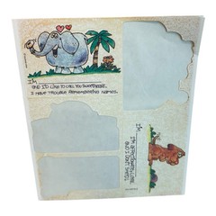 Vintage Hallmark Animal Name Tag Stickers 3 Sheets Elephant Owl Pig Cow Dog