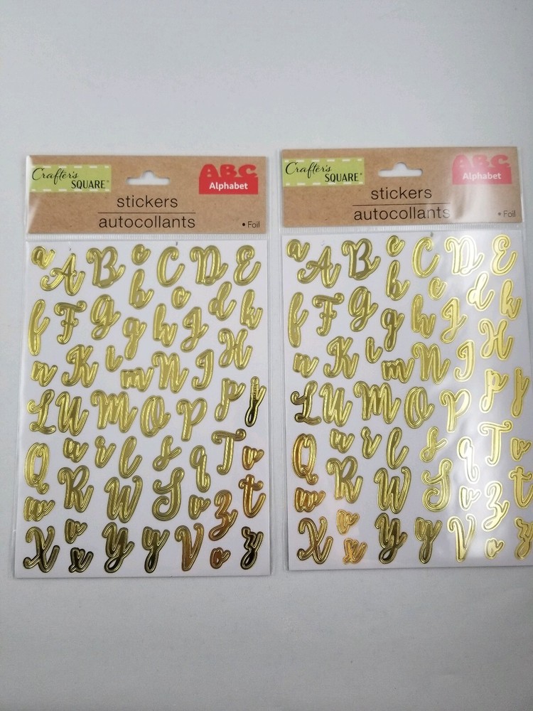 NEW Crafter’s Square Foil Letter Stickers A-Z # 1-10 (Lot of 2)