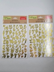 NEW Crafter’s Square Foil Letter Stickers A-Z # 1-10 (Lot of 2)