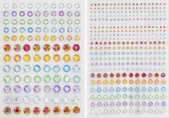Gems Red Green Blue Purple Gold Assorted Rhinestones Bling Recollections Sticker