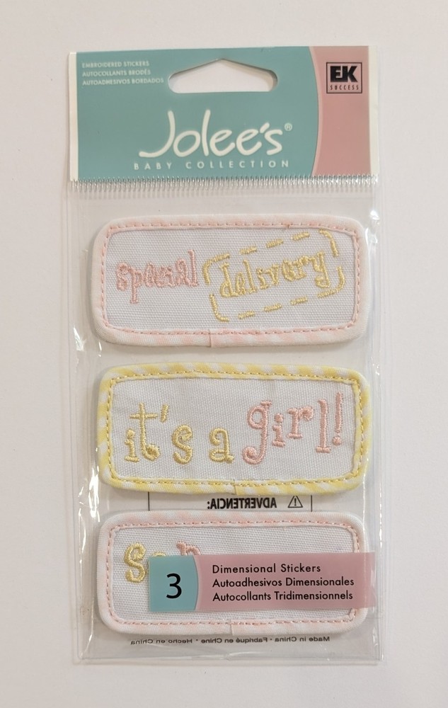 Jolee’s Baby Girl Quilts Embroidered Scrapbooking Stickers