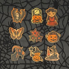 Halloween Stickers in a Vintage Sepia Horror Occult Style – Set of 10 Stickers