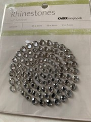 2 PKGS Kaiser Rhinestones Stickers 100 PCS CLEAR 25x3mm, 50x4mm, 25x5mm CLEAR