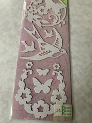 K&COMPANY STICKERS CHIPBOARD BRENDA WALTON 2 SHEETS FLORA & FAUNA SILHOUETTE 14P