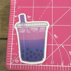 Boba Bubble Tea Scrapbooking Stickers Set, Multicolor Food & Drink (4 pcs)