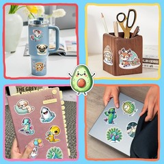 200PCS Cute Water Bottle Stickers – Funny Animal Fruit Stickers for Kids Adul…