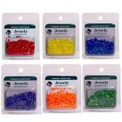 Buttons Galore Flat Back Jewelz for Crafts in Bright Iridescent Colors Jewels