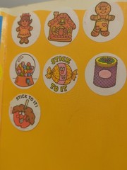 Vintage 1980s Kids Sticker Book, Pac-Man, Q Bert, Scratch N Sniff Etc
