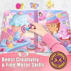 Jelly Sticker Book for Kids 2-4, Waterproof Reusable Sticker Book for Toddlers,