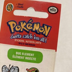 Lot of 4 Pokémon 1999 Sealed Sticker Packs: Normal, Grass, Fire, Bug Elements
