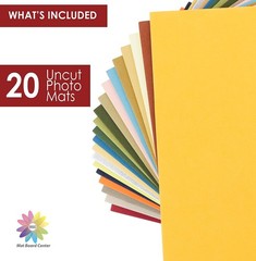 20 Pack 11×14″ Uncut Matte Boards Assorted Colors Backing for Frames Prints