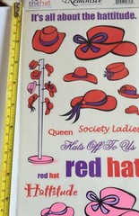 Red Hat Stickers w Red & Purple Words / Red & Pink Hats / Hattitude