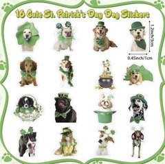 40 PCs 0.5”x 1.2” St. Patricks Day Adorable Dog Themed Stickers Satin Finish