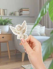 Little Angel Statue Die Cut Vinyl Stickers Set Scrapbooking Laptop Waterbottle
