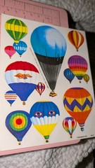 Vintage Dennison Stickers Hot Air Balloons Lot Of 2 Sheets READ