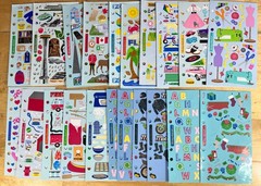 Stickopotamus Sticker Binder Denim Jeans Pocket + 97 Sticker Sheets New/Used