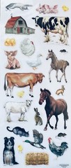 Farm Animal Cow Horse Sheep Chicken Pig Donkey Cat Duck Barn Scrapbook Stickers