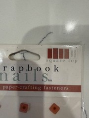 Scrapbook Interior Nail Square Top Snap-On Paper-Crafting Fastener Scarlet Color