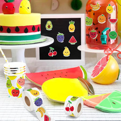 1000Pcs Fruit Stickers Rolls – Apple, Watermelon, Strawberry – 16 Styles, 2 Roll