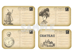 Junk Journal Supplies 4 Vintage Postcards Collage Scrapbooks Card Making Toppers