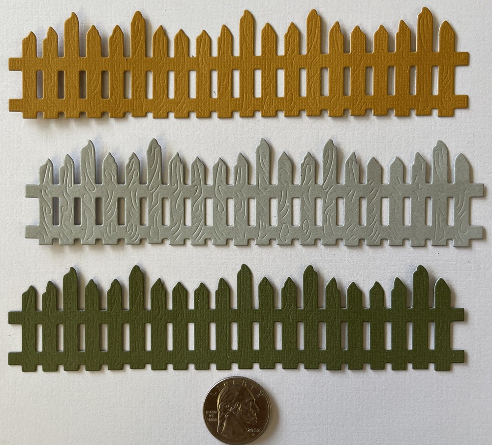 JAGGED PICKET FENCE Die-Cut(3pc)6-1/4″ x1-1/4″Garden •Trees•Garden•Yard•Outside