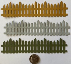 JAGGED PICKET FENCE Die-Cut(3pc)6-1/4″ x1-1/4″Garden •Trees•Garden•Yard•Outside