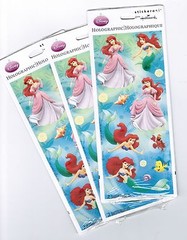 3 NEW packs Disney’s The Little Mermaid ARIEL Princess Scrapbook Stickers!