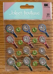 RARE JOLEES TENNIS BALLS & RACQUETS Repeats W/ Gems 3D Sport Scrapbook STICKERS