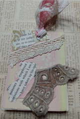 Six OOAK Junk Journal Double Sided Hang Tags Ephemera Scrapbooking VTG Handmade