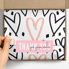 3 Rolls Thank You Sticker, 1 x 3 inch Thank You for Your Order 3 Rolls, Pink