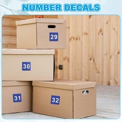 1.5″ Consecutive Number Stickers, 1 Set Self Adhesive Number Decals, Blue