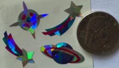 SPARKLE SPACE Prismatic Stickers(8pc)Mrs.Grossman’s •Universe•Star•Rainbows•Moon
