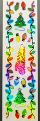 HAMBLY STUDIOS STICKERS FOIL HOLOGRAPHIC BORDER MERRY CHRISTMAS TREE LIGHTS RARE