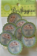 GLITTERED CUPCAKE CIRCLE Dimensional Sticker(8pc)Do-Jiggies•Birthday•Card Making