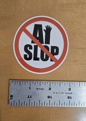 Set of 2 No AI Art No AI Slop 6 Fingered 3×3 Inch Vinyl Die Cut Glossy Stickers