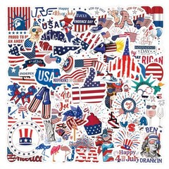 50 PC USA 4th of July American Patriotic Independence Day Stickers Waterproof