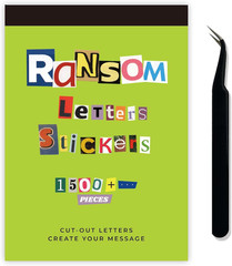 Letter Stickers Book-Scrapbook Supplies | 1500Pcs Vintage Ransom Alphabet Sticke