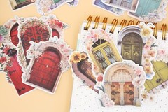 Flower deco door washi stickers | door Stickers color romantic flower stickers
