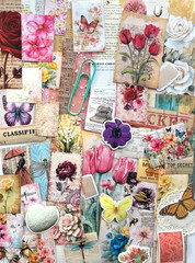 #776 – 100+ PCS VINTAGE FLORAL SCRAPBOOK JUNK JOURNAL KIT / LOT – REAL EPHEMERA