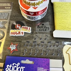 Mixed Lot Scrapbooking Supplies Junk Journaling Papers Stickers Washi
