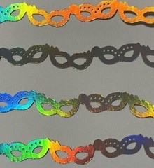 «MASQUERADE» MASK BORDER SILHOUETTE DIE CUT/ CUTS (IRIDESCENT, BLACK, OR GOLD)