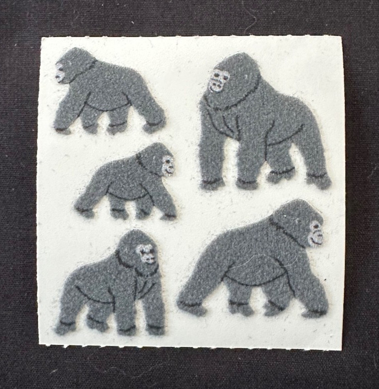 RARE Sandylion FUZZY Animal Family Stickers~FOX~Sheep~BADGER~Gorilla~BEARS~Lot 1