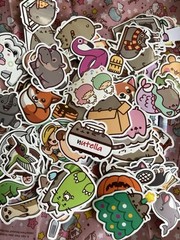 Kawaii Sakura Stationery Sticker Craft Kit Vinyl Scrapbook Animals Huge Lot