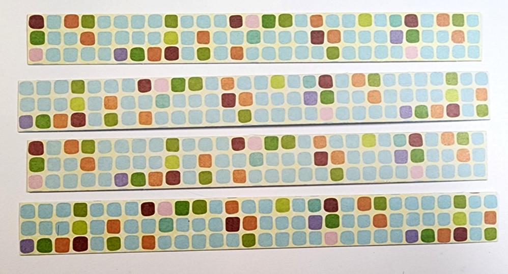 K&Company Swimming Pool Mosaic Tile Border Stickers 4pc Summer Scrapbook Journal