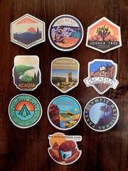 STICKERS x 10 National Parks Joshua,Big Bend,Olympic,Theodore Acadia TR2