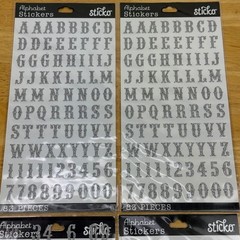 Sticko Alphabet Stickers Carnival Silver Glitter Letters Numbers Lot 4 Sheets