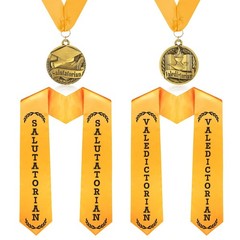 4 Pack Graduation Stole Sash and Award Medal Set 2026 Valedictorian Salutator