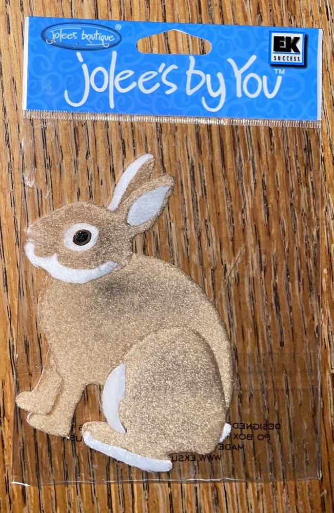 RARE Jolees Bunny Rabbit Brown White Pet Bunnies Animal Easter Scrapbook Sticker